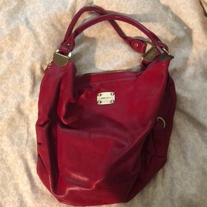 Red leather Jimmy Cho handbag